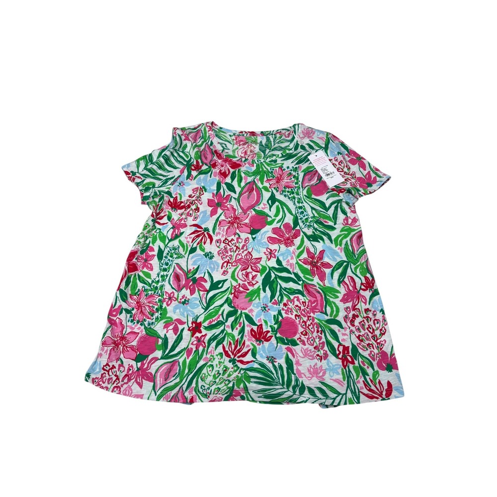 Lilly Pulitzer Etta Scoop-Neck Tee Multi Glowing Gardens
